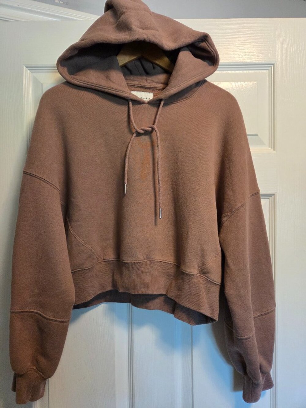 Abercrombie & Fitch softAF Max Essentials Cropped Patchwork Hoodie size M